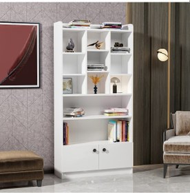 Resim Bmdekor Kitaplık Nagoya Beyaz 