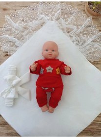 Resim Yenidoğan Sahra My Princess Nakışlı Lüks Kundak Bebek Battaniyesi Ekru Çok Renkli 