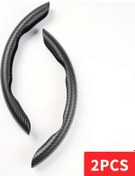 Resim Chuangyinshop Siyah Premium Karbon Fiber Direksiyon Kılıfı - Çoğu Standart Direksiyona Uyumlu, Kavrama Artırıcı Ve Lüks Siyah 