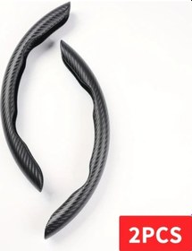 Resim Chuangyinshop Siyah Premium Karbon Fiber Direksiyon Kılıfı - Çoğu Standart Direksiyona Uyumlu, Kavrama Artırıcı Ve Lüks Siyah 