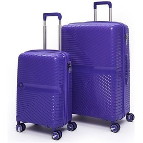 Resim Elatae Exclusive Pro Polipropilen Kırılmaz 2'li Valiz Seti Büyük Boy - Kabin Boy Mor 5239 Mor 