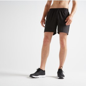 Resim Decathlon Domyos Erkek Siyah Spor Şortu 100 Fitness Kardiyo 