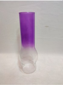 Resim Abajur Lamba Camı.şeffaf-lila Renkte.alt Çap:7.00cm-h:25.00cm Şeffaf - Lila 