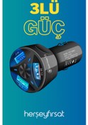 Resim Herşey Fırsat 3Lü Usb Şarj Cihazı 