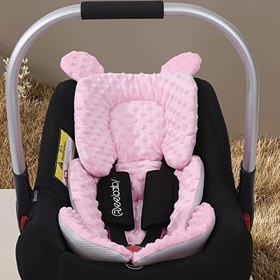 Resim Bebekler ve Küçük Çocuklar için Çift Taraflı Kalınlaşmış Sıcak Solunabilir Otomobil Koltuğu Astarı, Evrensel Uyarlama Yastığı, Polyester Lif, Pembe/Mavi, Pusetler, Yüksek Sandalyeler ve Seyahat için Uygun, 0-6 Yaş 