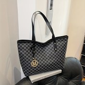 Resim Kadınlar İçin PU Retro M-Baskı Karakterli, Büyük Kapasiteli İlkbahar/Yaz Seyahat Tatil Çantası – Fermuarlı Omuz ve Crossbody Seçenekli Tote Çanta, Dört Renk Mevcut 