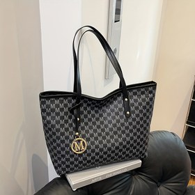 Resim Kadınlar İçin PU Retro M-Baskı Karakterli, Büyük Kapasiteli İlkbahar/Yaz Seyahat Tatil Çantası – Fermuarlı Omuz ve Crossbody Seçenekli Tote Çanta, Dört Renk Mevcut 