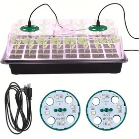 Resim Bitki LED Işıkları Tohum Başlatma Tepsileri Fideler Tepsi Saksı Çiçek Saksıları Işıklar Seracılık Bahçe Aletleri 