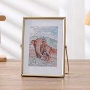 Resim 1 adet Avrupa Tarzı Dikey Masaüstü Resim Çerçevesi, PS Şeffaf Panel ile Rahat Demir Tek Fotoğraf Ekranı, Oblong Şekil, 15.24/17.78/20.32 cm - Ev Dekoru 