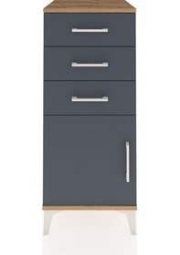 Resim Hyperion Komodin Tek Raflı 3 Çekmeceli Tek Kapaklı 44x44x106 Çam-antrasit Atlas Çam 