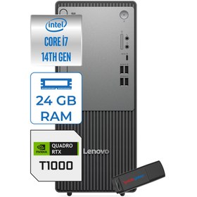 Resim Lenovo Thinkcentre Neo 50T Gen5 Intel Core I7 14700 24GB DDR5 1TB SSD Windows 11 Home Quadro T1000 4gb Masaüstü Bilgisayar 100012UAS0GL00H08 