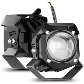Resim Motosiklet Sis Farı Lazer Led Beyaz Sarı Renk Metal Kasa 2 Adet Takım Motosiklet Aksesuar Lamba 