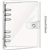 Resim A5/A6/A7 PVC Şeffaf 6 Halkalı Düzenleyici Kapak, İndeksli Sayfalarla Yeniden Doldurulabilir Halkalı Düzenleyici, Ofis, Okul ve Ev Düzeni için Taşınabilir PVC Düzenleyici 