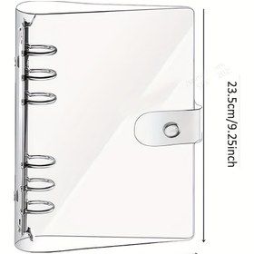 Resim A5/A6/A7 PVC Şeffaf 6 Halkalı Düzenleyici Kapak, İndeksli Sayfalarla Yeniden Doldurulabilir Halkalı Düzenleyici, Ofis, Okul ve Ev Düzeni için Taşınabilir PVC Düzenleyici 