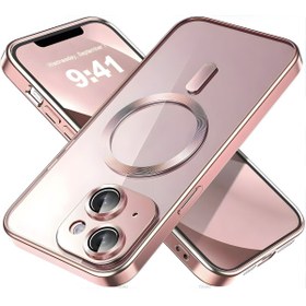 Resim Fibaks İphone 14 Plus Uyumlu Kılıf Kamera Lens Korumalı Magsafe Şarj Kilifi Şeffaf Renkli Yumuşak Kapak 