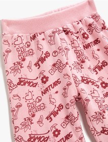 Resim Koton Baskılı Jogger Eşofman Altı Beli Lastikli Pembe Desenli 3wkg40097ak Çok Renkli 