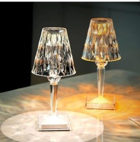 Resim Kristal Abajur Led Kumandalı Ve Dokunmatik Masa Lambası 