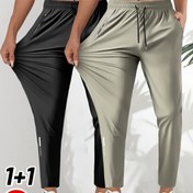 Resim 2'li Kadın Yazlık Orta Yükseklikte Esnek Günlük Pantolon, Fermuarlı Cepler ve Rahat Bir Kesim için İpli Bel Bantlı, Yürüyüş ve Dış Mekan Günlük Giyim için Uygun. 