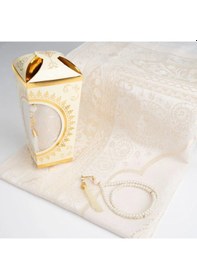 Resim Ramazan Feneri Tesbih + Seccade Seti Kraft Asetat Kutu, Krem Krem 65 X 100 Cm 