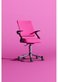 Resim Creo Mobili Yükseklik Ayarlı Vega Plus Çalışma Sandalyesi, Ofis Ve Bilgisayar Koltuğu Fuşya/fuşya Gri 