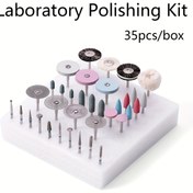 Resim Seramik Porselen için Laboratuvar Parlatma Kiti 35 adet / Kutu Taşlama Parlatma Seti HP Şaft Çapı 2,35 mm mikromotor için 