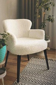 Resim NLOVİ HOME Pofuduk Teddy Berjer - Tekli Koltuk - Bekleme, Cafe, Ofis, Balkon, Güzellik Merkezi,çay Seti Koltuk 