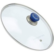 Resim Tencere Sahan Tava Cam Kapağı Kapak 34 cm Mavi Tutma Tepesi 