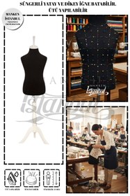 Resim Manken İstanbul Çocuk Siyah Kumaşlı Beyaz Üç Ayaklı 10 Yaş Terzi Mankeni Prova Mankeni Vitrin Mankeni 