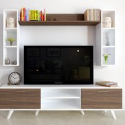 Resim Moonlife İstanbul Dolaplı Tv Ünitesi Beyaz Ceviz 