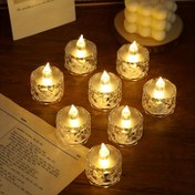 Resim 3 adet Alevsiz Kristal Mum Işıkları, LED Küçük Yuvarlak Mumlar, Düğünler, Yemek Masaları, Ev Dekorasyonu için Uygun, Evrensel Tealight, Cadılar Bayramı, Yılbaşı Hediyeleri, Yılbaşı Süslemeleri 