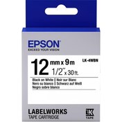 Resim Epson LK-4WBN Standart Beyaz Üzeri Siyah 12mm 9Metre Etiket 