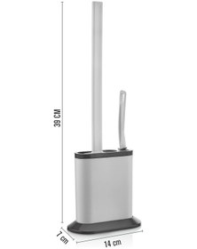 Resim İndecor Houseware 2'li Tuvalet Fırçası Seti Ve Çok Amaçlı İnce Temizlik Fırçası Derz Banyo Detay Temizleme Fırçası Siyah 