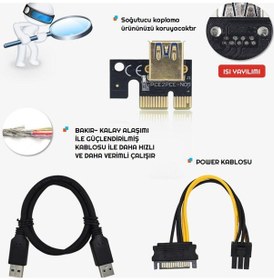 Resim Zauss V009C Plus Pcı-E X1 To X16 Riser Ekran Kartı Yükseltici 