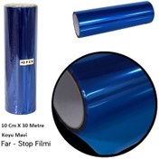 Resim Far Stop Filmi Far Folyosu Far Çizik Engelleyici Folyo 30 Cm X 10 Metre Koyu Mavi OSN-1481 