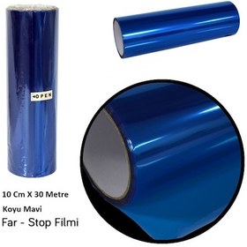 Resim Far Stop Filmi Far Folyosu Far Çizik Engelleyici Folyo 30 Cm X 10 Metre Koyu Mavi OSN-1481 