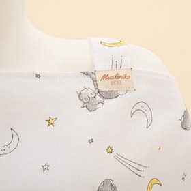 Resim Çift Katlı Muslin Emzirme Önlüğü - Gri Tavşan 