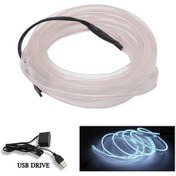 Resim Novahub Beyaz 5 M Araç İç Ortam Led Şerit Işık Dekorasyon Çelenk Tel Ropetube Hattı Esnek Neon Lamba Usb Sürücüsü Ile 