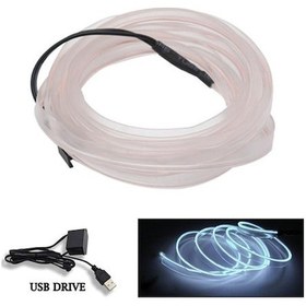 Resim Novahub Beyaz 5 M Araç İç Ortam Led Şerit Işık Dekorasyon Çelenk Tel Ropetube Hattı Esnek Neon Lamba Usb Sürücüsü Ile 