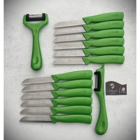 Resim Solingen Işıltılı Meyve ve Sebze Bıçağı ve Soyacak 14'lü Yeşil 