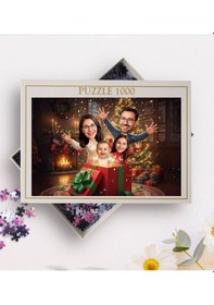 Resim Bk Gift Kişiye Özel Aile Yılbaşı Karikatür Tasarımlı 1000 Parça Profesyonel Puzzle-8, 1000 Puzzle, Yeni Yıl Hediyesi, Yılbaşı Hediyesi Kobitmeyencom35 