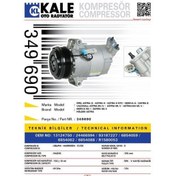 Resim KALE OTO Radyatör 349690 Klima Kompresörü Astra G 1.6- 1.6 (00-09) Astra H 1.6-1.6 T-1.8 04- Merıva 1.6-1.6T (05-10) (105Mm) 