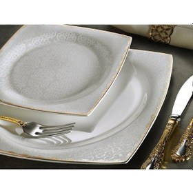 Resim Aryıldız AR31018 Prestige Bone SQUARE 60 Parça Porselen Yemek Tak 