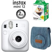 Resim Fujifilm Instax Mini 12 Fotoğraf Makinesi 20'li Film ve Jean Çantalı Hediye Seti 77 
