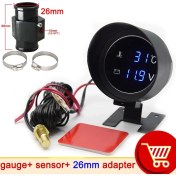Resim Xiyu Shop 26 mm Siyah Adaptör Stili H Araba Dijital LED Su Sıcaklık Ölçer Santigrat Su Sıcaklığı Ortak Boru Sensörü ile 10 mm Adaptör Npt Voltmetre 2 In 1 (Yurt Dışından) 