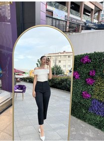 Resim Modanne Yaka Streplez Bustiyer - Beyaz-178 