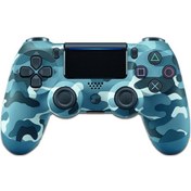 Resim Geeroyoo Ps4 Kablolu Titreşimli Oyun Kontrol Cihazı Sapı Ps4 İçin Çift Çift Şok Kamuflaj Mavisi 