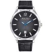 Resim Mathey Tissot H411an Swiss Made Deri Kordon Safir Çizilmez Cam Siyah Erkek Kol Saati 