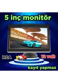 Resim 5'' Cam Vantuzlu Kayıtsız Araç Monitörü Kamerasız 12 Volt 