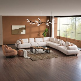 Resim Dorian Puzzle Köşe Takımı - FER 226 TARÇIN / Dorian Köşe Takımı (K90+J90+L+2+PUF+TEKLİ) 