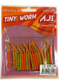 Resim Ryuji Tiny Worm 5cm Silikon Yem 18 Adet Pink Uv Glow 